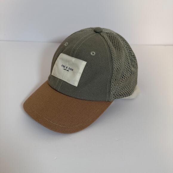Rag & Bone Hat Adult Brown Gray Addison Baseball Cap Mesh Strapback Adjustable - Picture 1 of 7